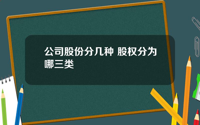 公司股份分几种 股权分为哪三类